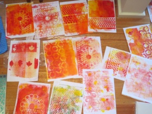 many gelli plate prints
